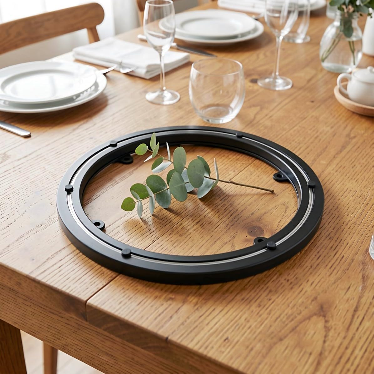 Turntable Swivel Ring Base, 12.01 Inch Plastic Bearing