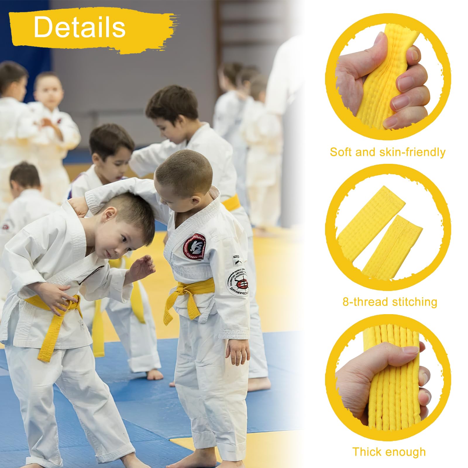 260cm Cinturones de Judo de Karate para Artes Marciales Karate Judo algodón Taekwondo cinturón Profesional de Karate Aikido para niños y Adultos cinturón de Artes Marciales