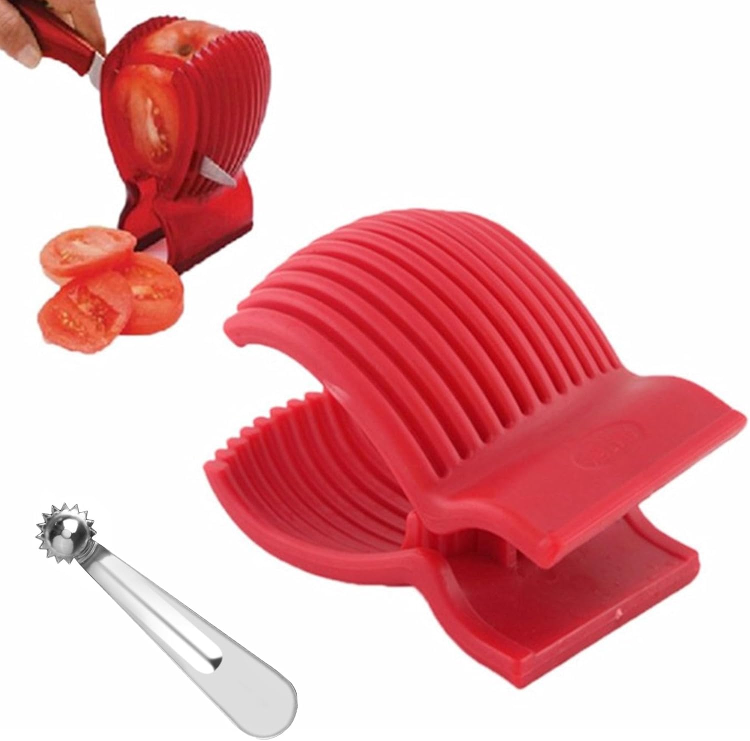 Draduo Tomato Slicer, Tomato Cutter with Tomato Corer for Home use, Tomato Dicer, Kitchen Slicer, Slicing Tool, Easy Slicer for Sharp Vegetable