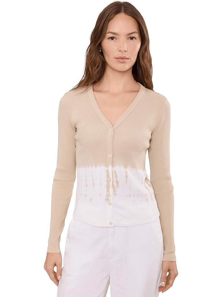 White Lilla P Bamboo Dye V-Neck Cardigan