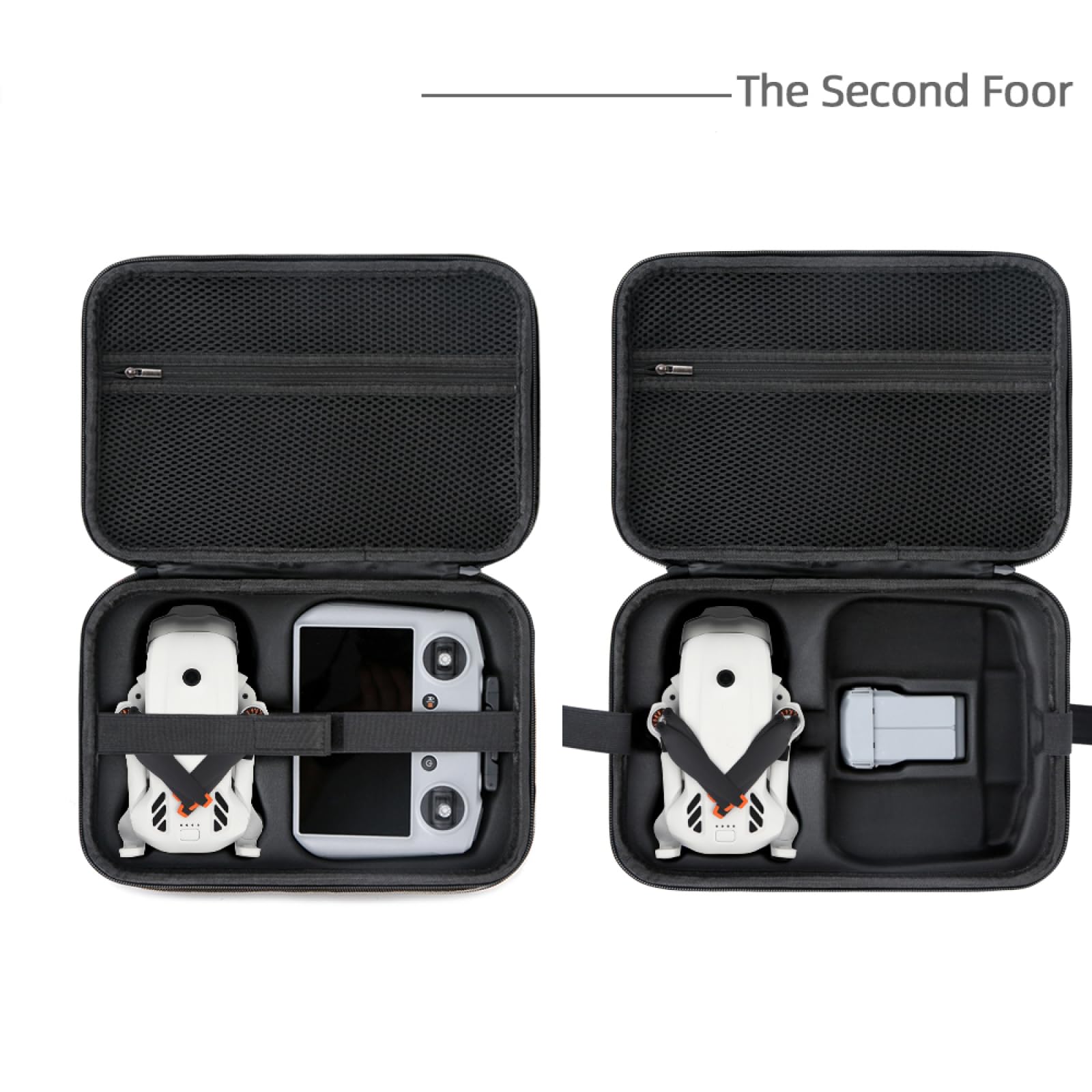 Torba do przechowywania PU do DJI Lito X1/Lito1, przenośna torba na ramię, torba podróżna z kieszenią siatkową do DJI Lito X1/Lito1 Drone Fly More Combo, pilot RC 2, akcesoria akumulatorowe, Czarny