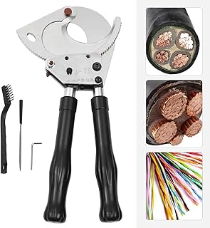 Heavy Duty Ratcheting Cable Cutter, Aluminum Copper Wire Cutters Ratcheting Wire Cutting Telescopic Handles Cut up to Î¦75mm for Copper Aluminum Core Armored Cable