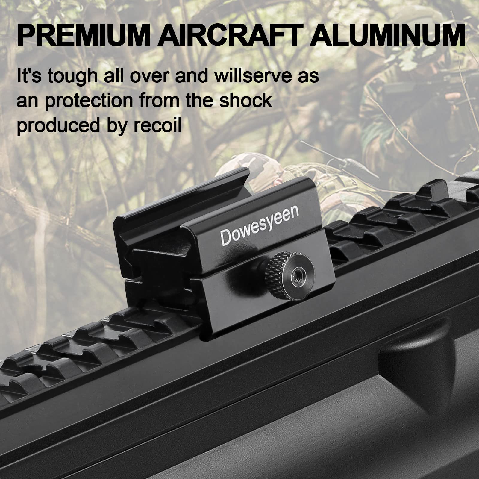 Adattatore Picatinny Rail, Alluminio Adattatore del Carrello della Canna per Installazione Mirino Laser Picatinny/Weaver,Tutto per la Caccia