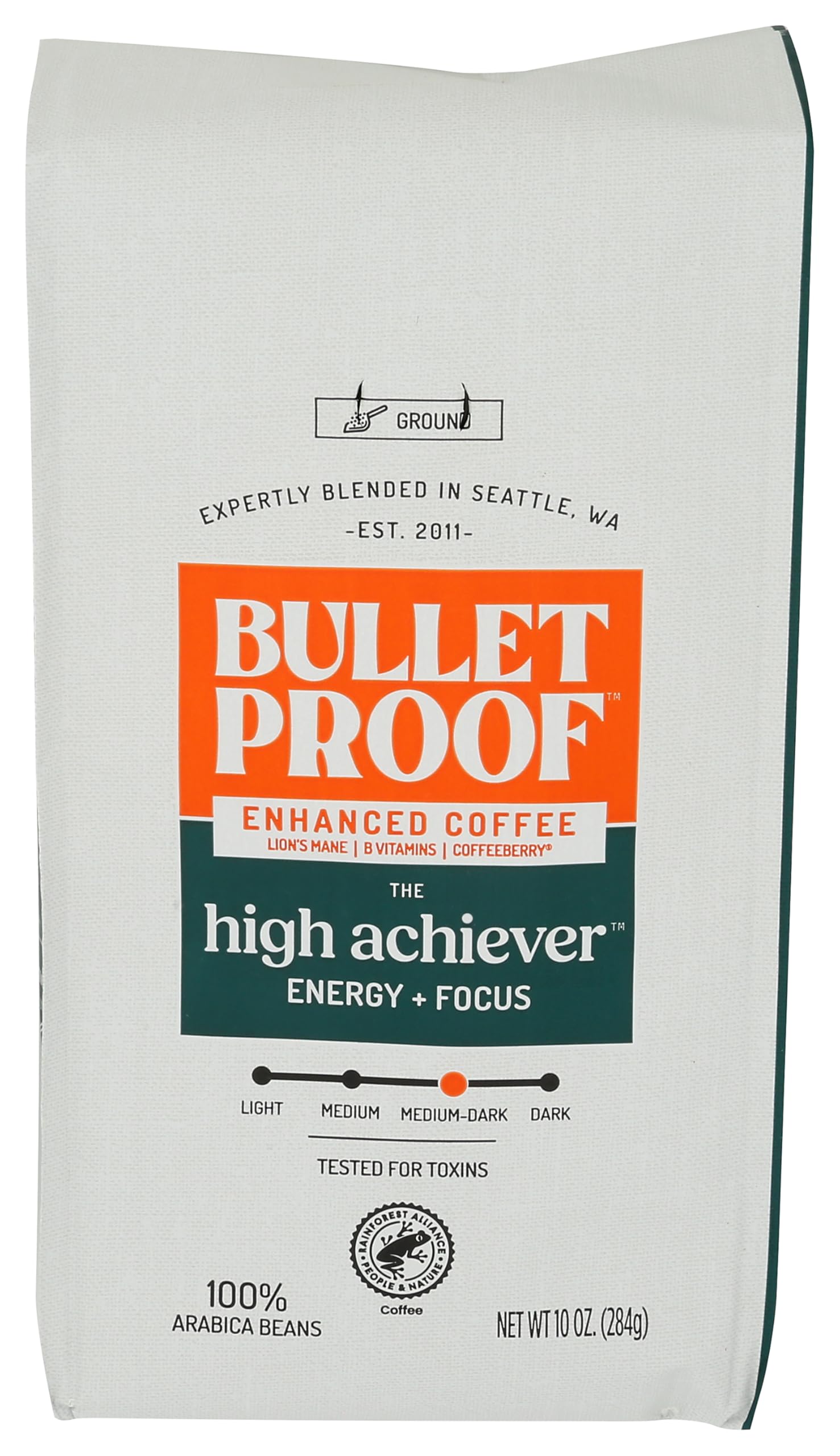 Bulletproof The High Achiever Enhanced Ground Coffee, 10 Oz