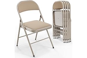 VINGLI Padded Portable Folding Chairs 6 Pack for Outdoors & Indoors