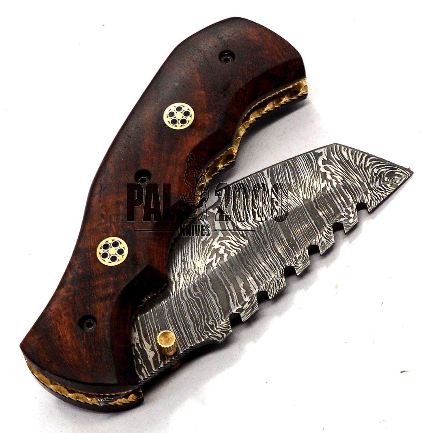 PAL 2000 Coltello fatto a mano in acciaio damascato con fodero Coltello da collezione - Coltello da cucina - Coltello da collezione - Coltello da regalo 9328