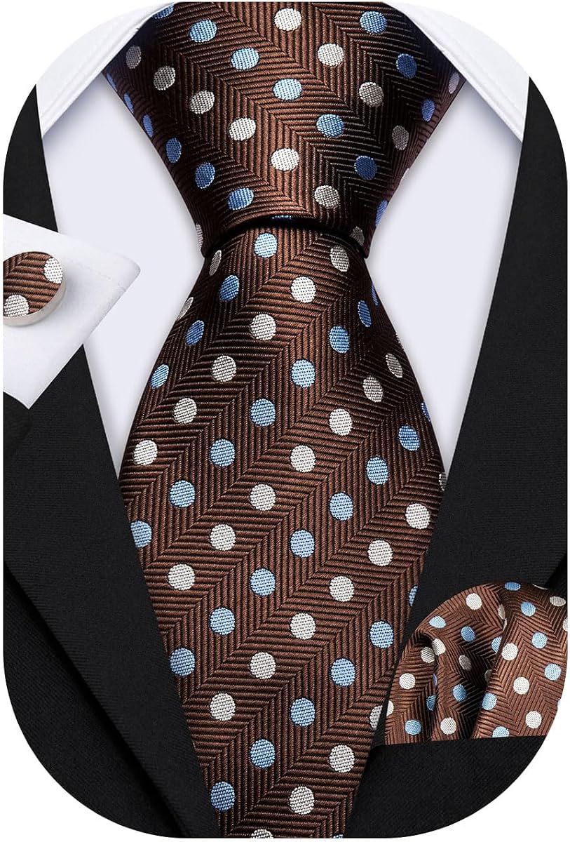 Ties for Men Tie Sets Polka Dot Necktie Pocket Square