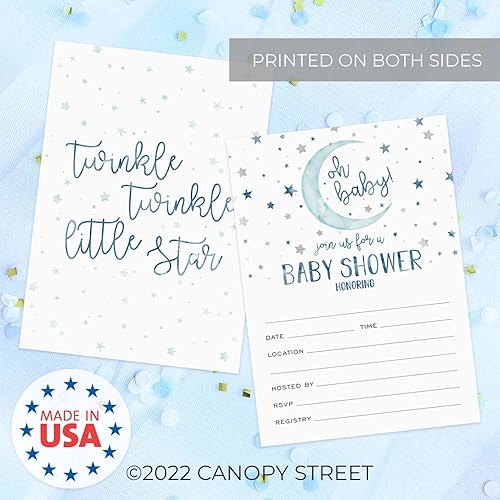 Miniatura 6 de Invitaciones para baby shower, 25 tarjetas de invitación con sobres blancos, invitaciones planas de 5 x 7 pulgadas, tarjetas de fiesta de bebé,