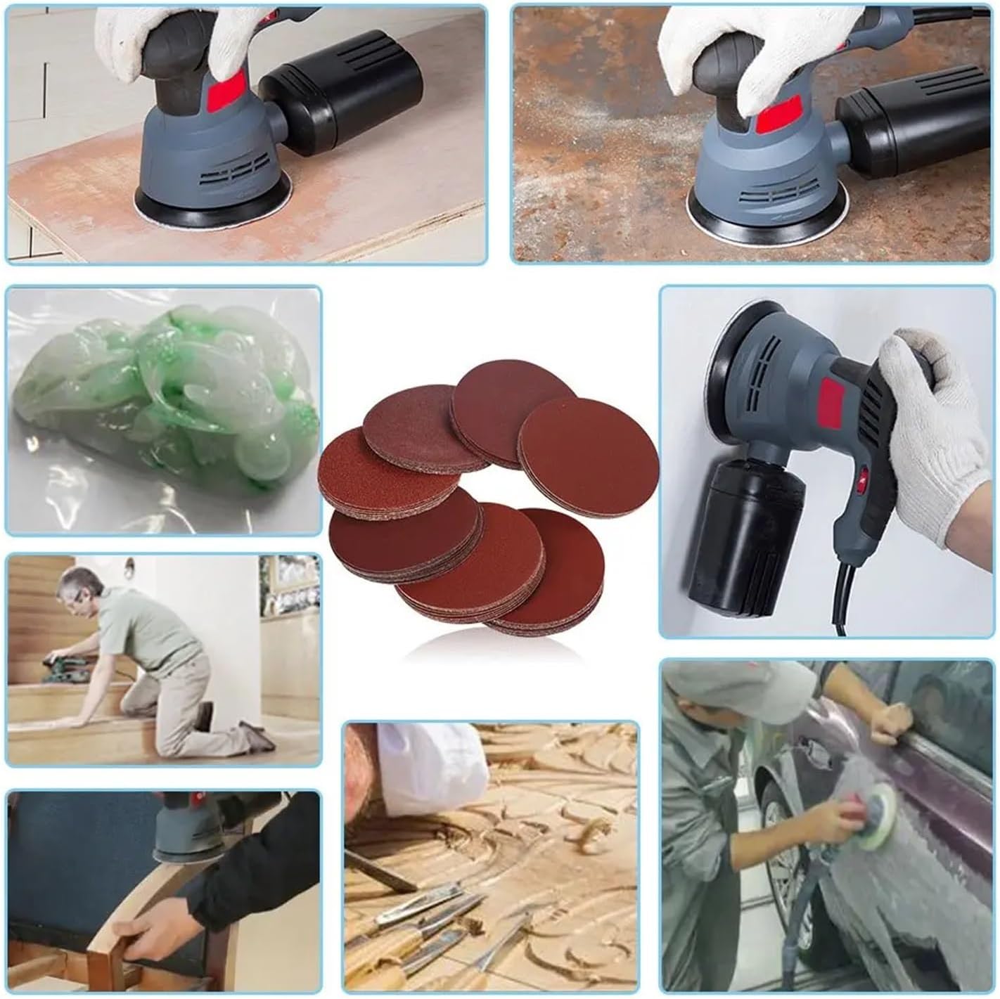 Sanding Pads, 150mm Sanding Discs Hook and Loop Sandpaper 60-2000 Grit 6 Inch for Random Orbital Sander Polisher Wood Metal Polishing Grinding for Wood Furniture(800)