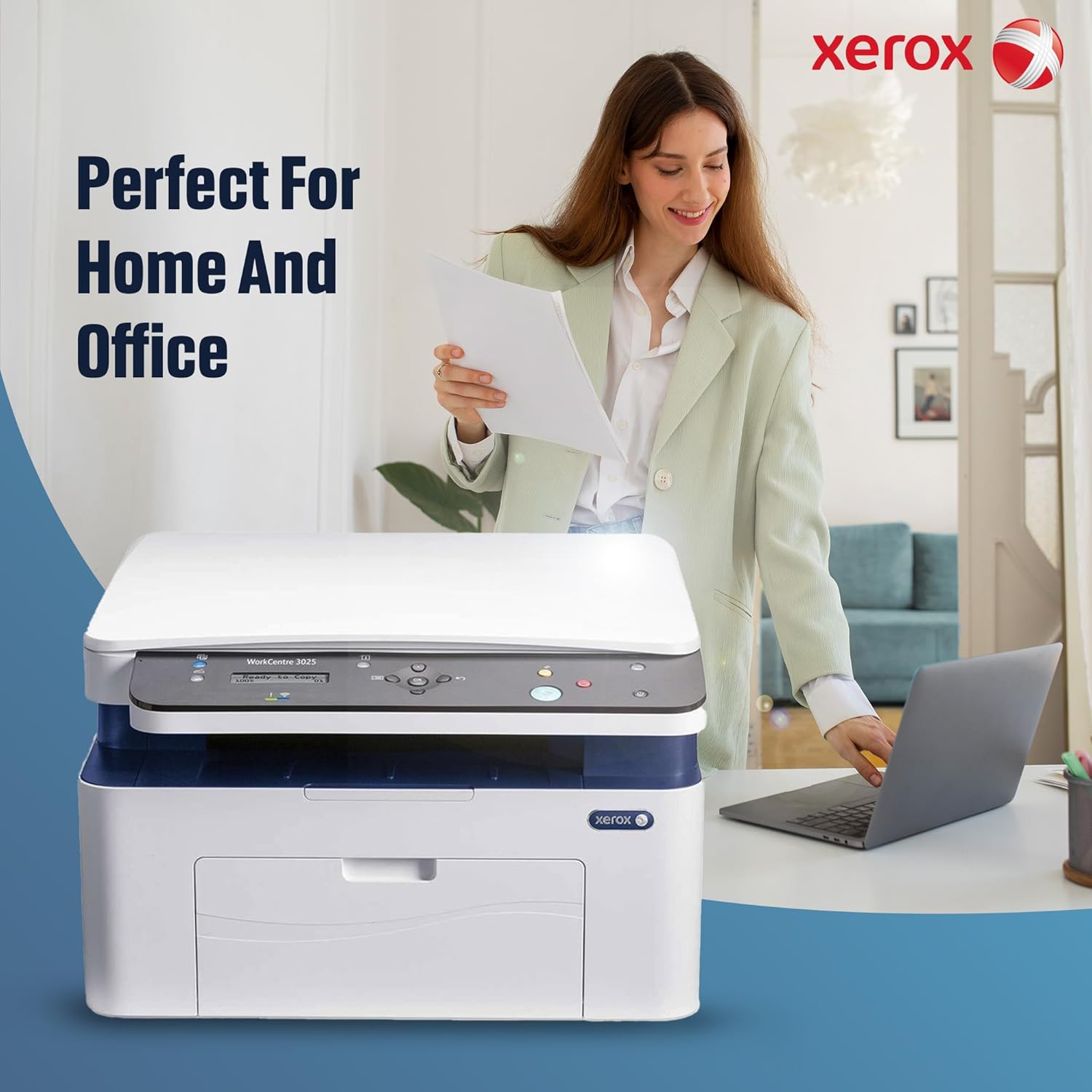 Xerox 3025 | 20 Ppm | Monochrome Laser Printer | Wireless Laser Printers | Hi-Speed USB 2.0 | Printer, Copier & Scanner | 150-Sheet Input Tray | 1-Year Warranty | Multi-Function... - Image 2