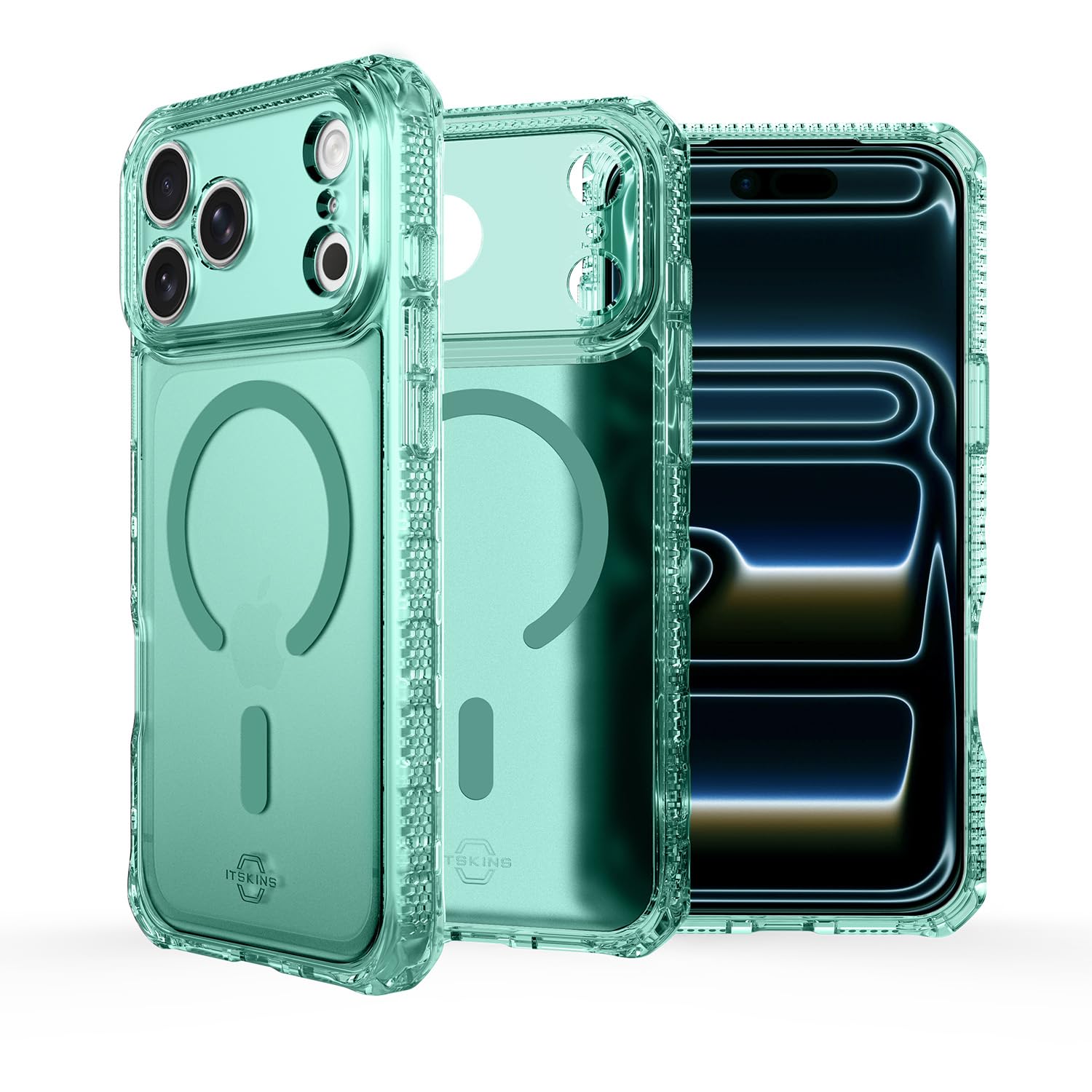 ITSKINS Hybrid R // Custodia protettiva magnetica opaca per iPhone 17 Pro Max, compatibile con MagSafe, custodia sottile militare antiurto, cover ibrida sottile, verde chiaro
