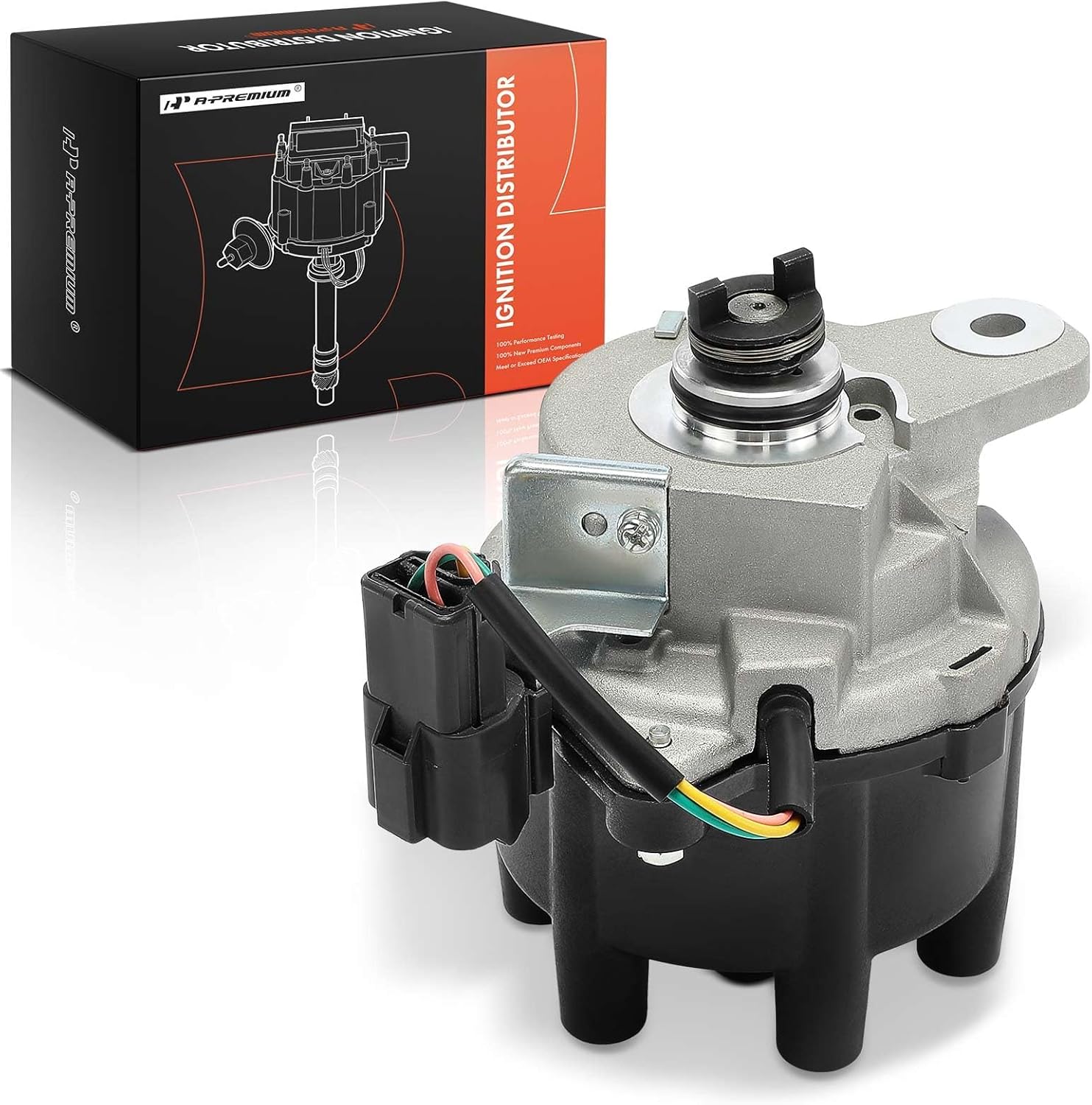 A-Premium Ignition Distributor with Cap and Rotor Compatible with Honda Accord 1995 1996 1997, 2.7L, Replace# 30105P0GA02, HT03