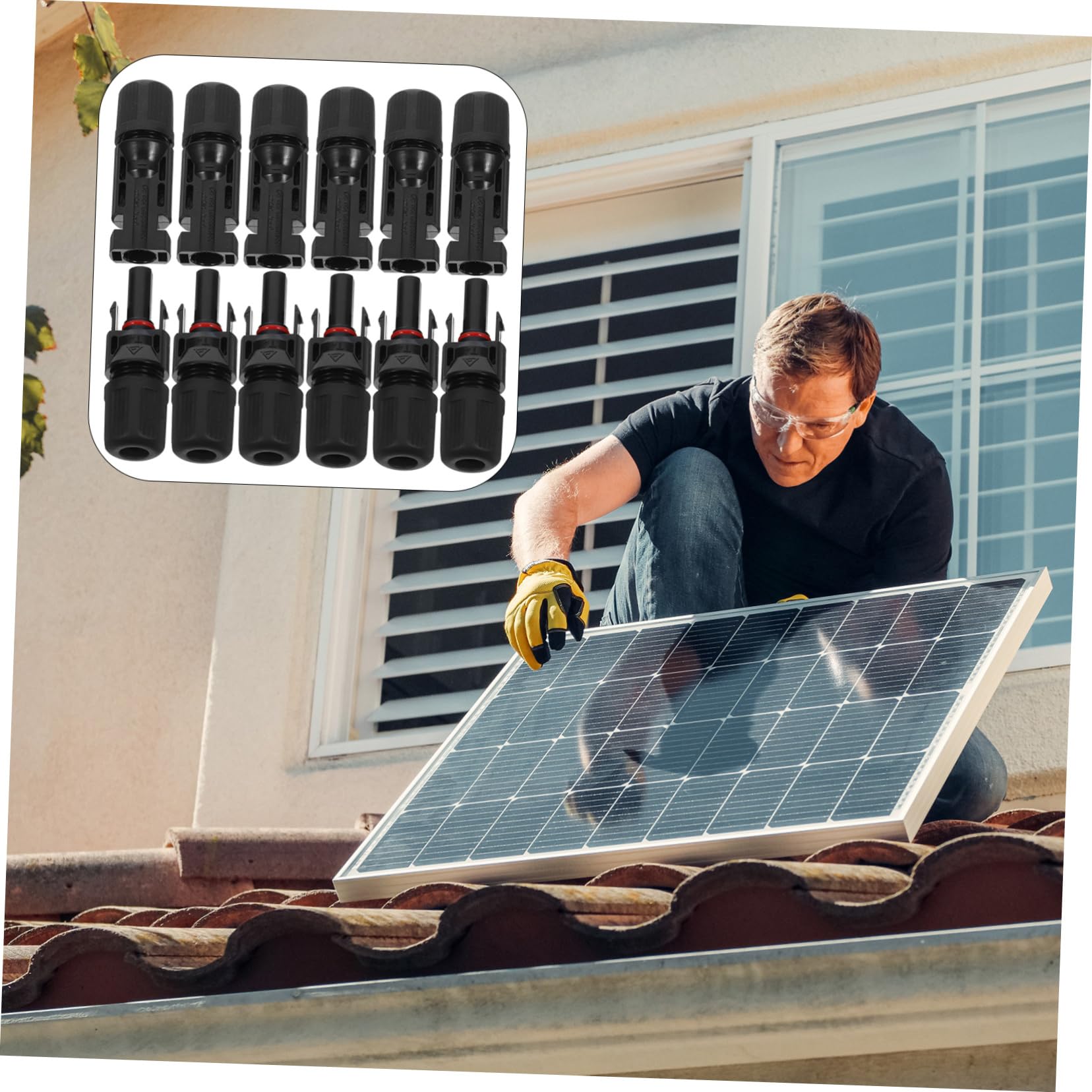 Gatuida 30pezzi Connettori Fotovoltaici Impermeabili Per Pannelli Facili Da Installare e Resilienti Compatibili Con Moduli Fotovoltaici e Accessori Per Energia Solare