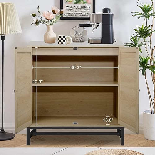 Miniatura 6 de Yoluckea Gabinete de ratán gabinete de buffet de ratán con almacenamiento aparadores de bufé gabinete de almacenamiento de ratán con puertas