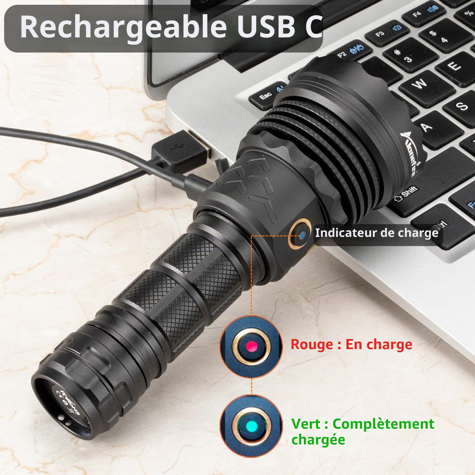 Alonefire SV52 25W Lampe Torche UV LED 365nm Rechargeable Lampe Ultraviolet Lumiere Noire Détecteur D'urine pour Resine, Pêche, Scorpion, Minéraux, Ambre avec Lunettes de Protection UV, Batterie