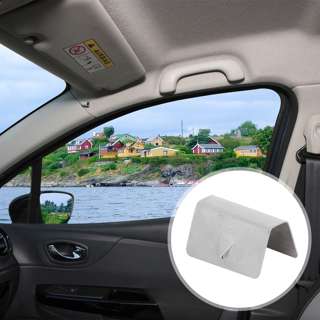 Deflettori Finestrini Auto,Wind Deflector Fitting Clip Auto,Windscreen Slot Fixing Deflettori Auto,Deflettori Auto, Clip Auto,Deflettori in Acciaio per Parabrezza Auto in Acciaio Inossidabile