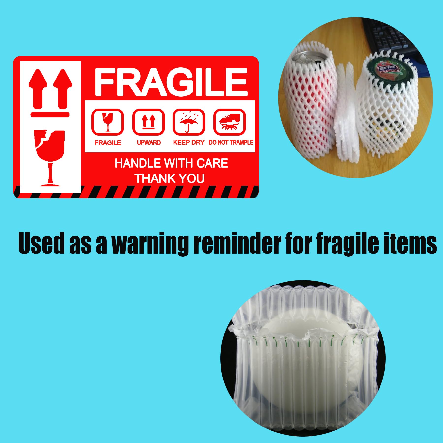 Shipping Warning Labels 4000 Fragile Stickers – 2x3 Inch Red “Handle ...