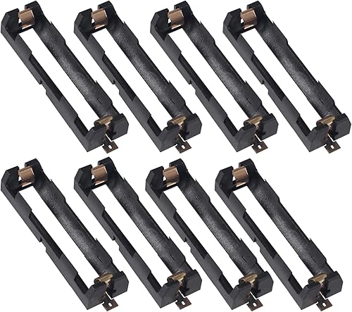 8 soportes de batería 18650 1 ranura 18650 para batería 18650, caja de almacenamiento de batería de contactos de cobre (1 ranura de 3.7 V)