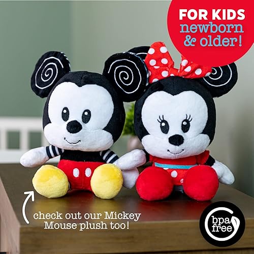 Miniatura 4 de KIDS PREFERRED Disney Baby Minnie - Peluche arrugado de alto contraste, color blanco y negro, niños y niñas a partir de 0 años (81263)