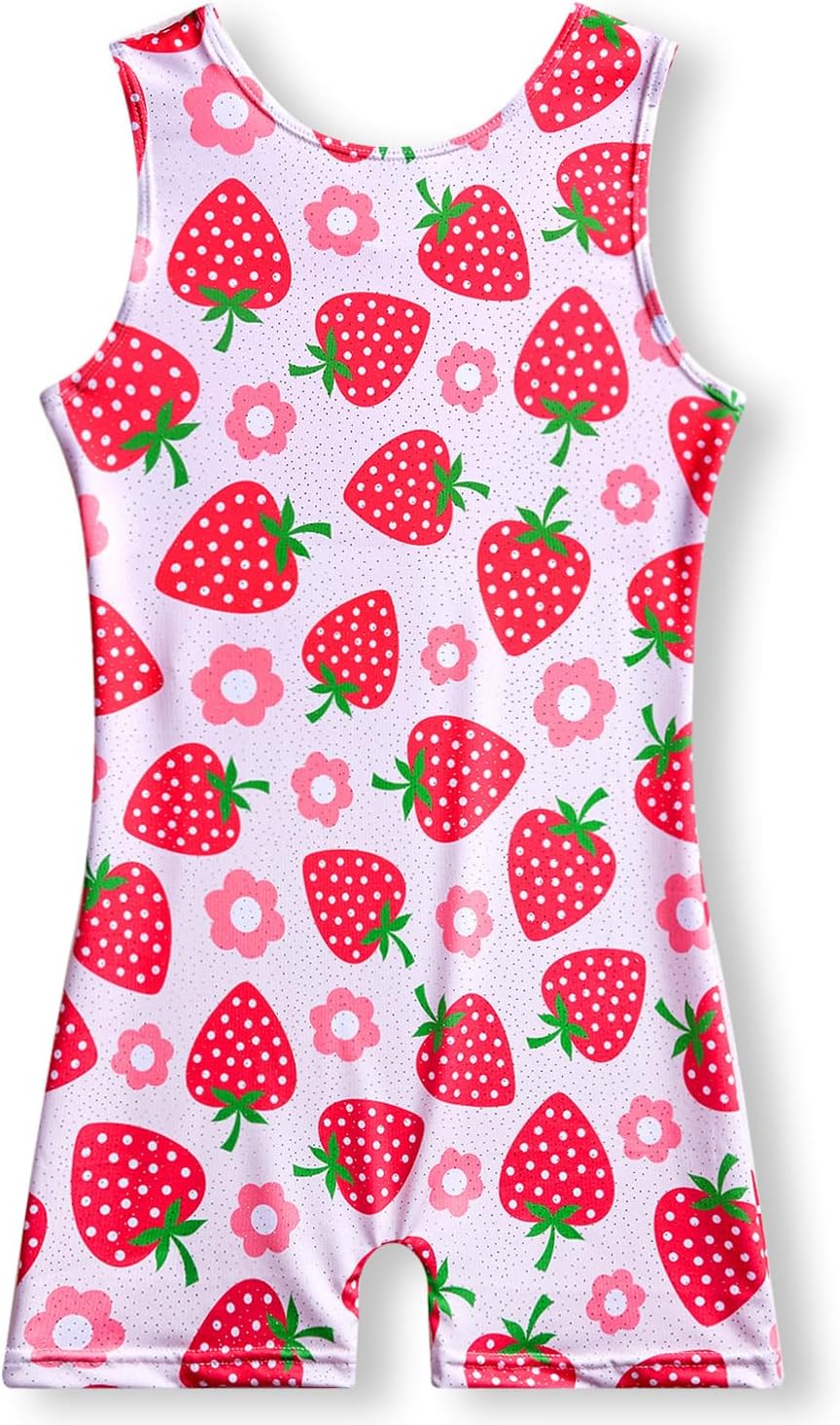 Gymnastics Leotards for Girls 2T 3T 4T 5T 6T 7T 8T Toddler Tumbling Outfit Biketard Unitard with Shorts Multiple Colors