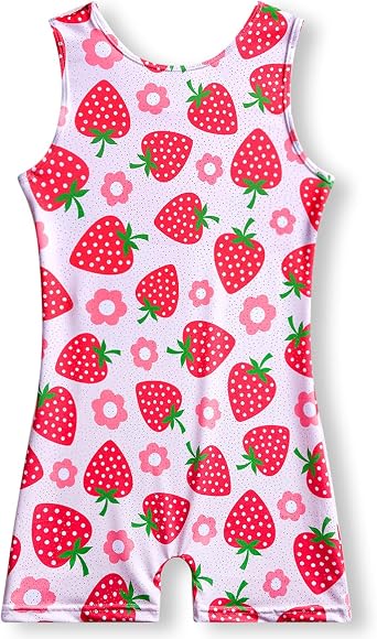 Girls Gymnastics Leotard with Built-in Shorts Sparkly, Durable No-See-Through, 4-Way Stretch, Girls Gymnastics Outfit