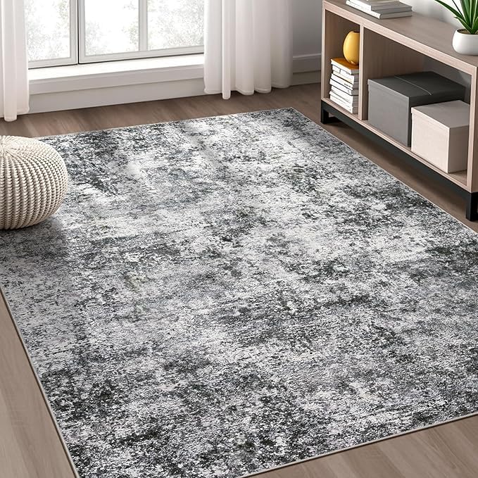 Tapis style rétro à l'ancienne encre grise de haute qualité