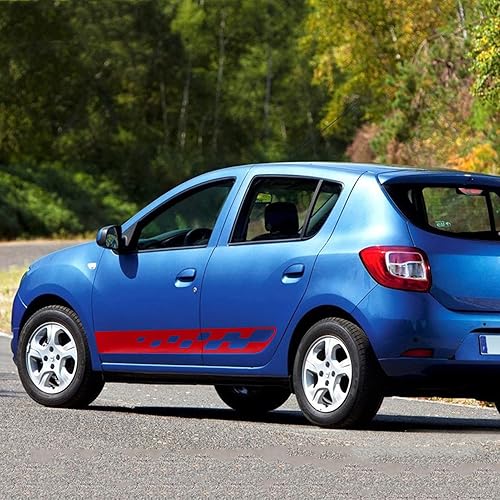 Miniatura 5 de Adhesivos para falda lateral de coche, para Renault Dacia Sandero 2 Stepway RS Accesorios Puerta Lateral Rayas Pegatina de Carreras Deporte Cuerpo