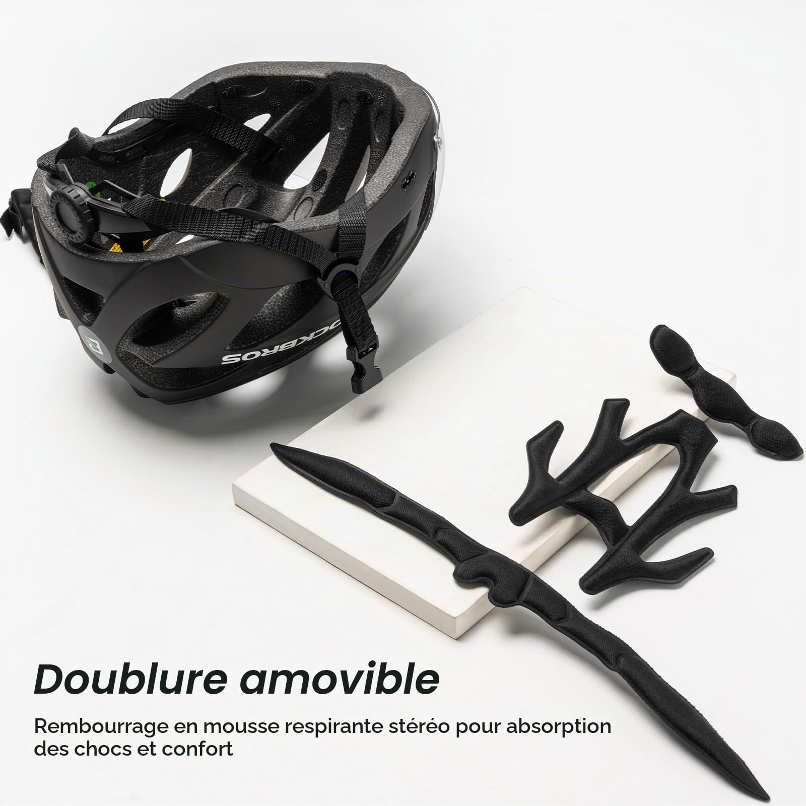 ROCKBROS Casque VTT Homme, Léger avec Visière Amovible et Lunettes Magnétiques, Réglable pour Adulte Unisexe, pour Cyclisme Vélo Route Trottinette