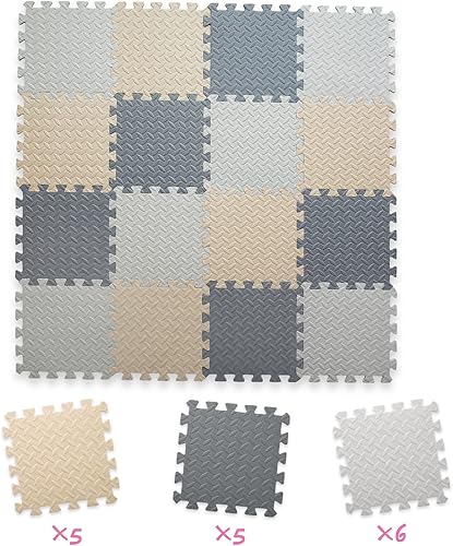 Miniatura 74 de Tapete de juego de espuma para bebé, tapete entrelazado de 0.4 pulgadas de grosor con colores sólidos, tapete de juego suave y no tóxico, tapete