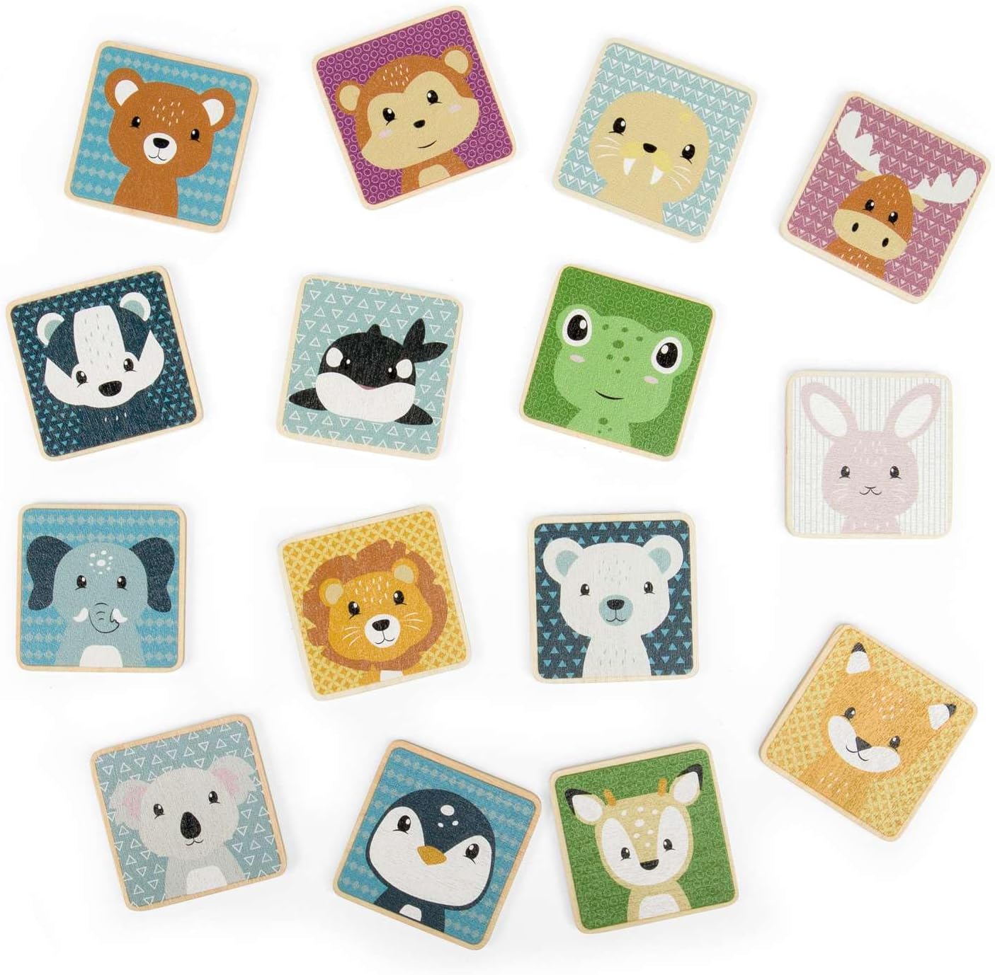 Bigjigs Toys Animal Match - 30 Piece Wooden Animals Pairing Game, Travel Toy for Toddlers, Fun & Educational Kids Games, Toddler Gifts, Age 2+ Years