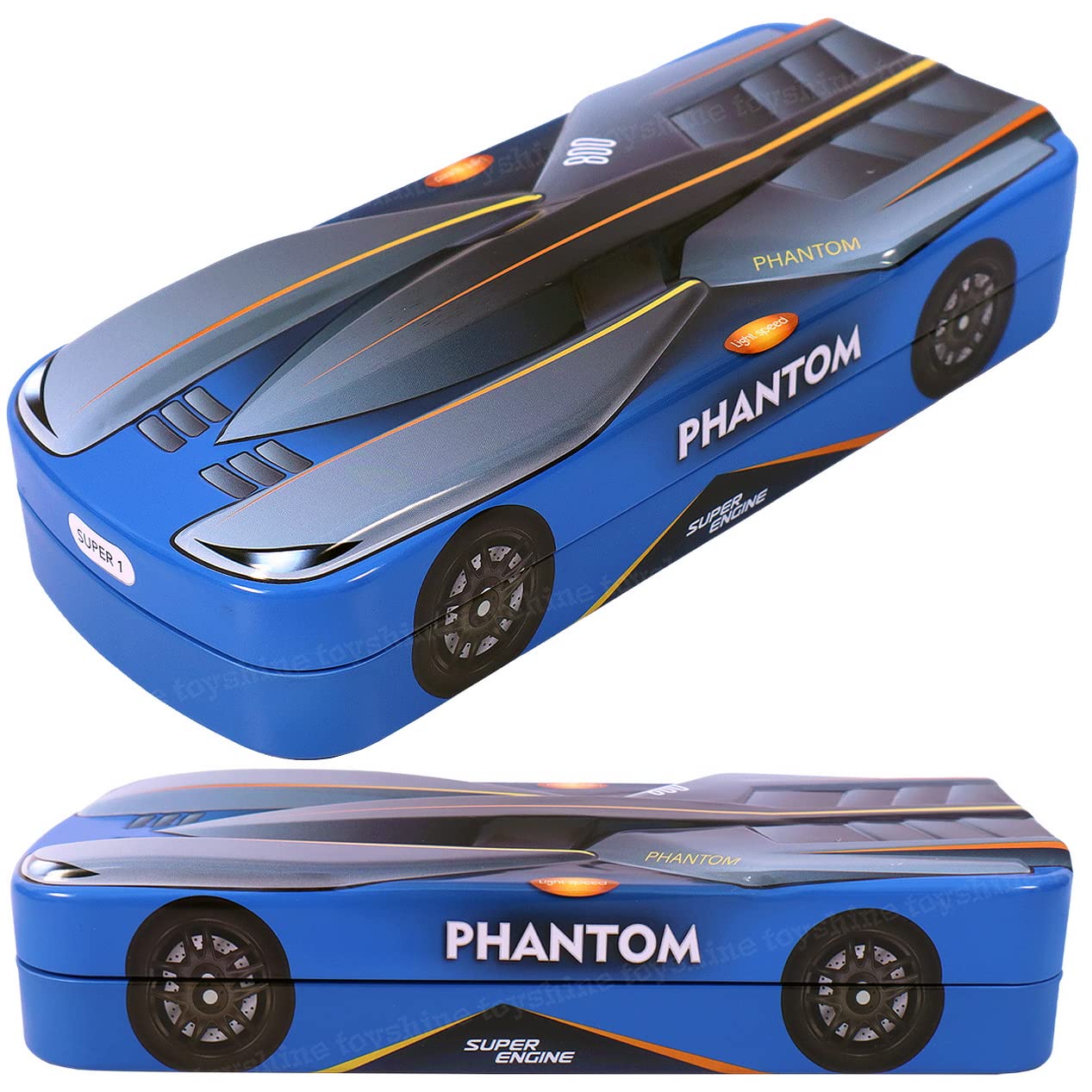 Toyshine Racing Car Metal Pencil Box, Double Comparment for Kids -Blue (B0C1ZCZL86) Amazon Price History, Amazon Price Tracker