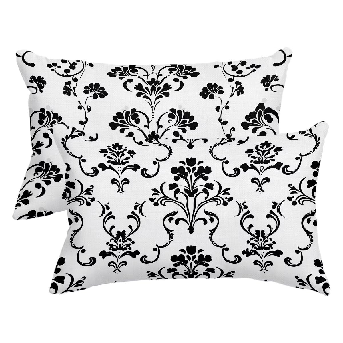 Housses de coussin exterieur 40x80 imperméables en lin pour salon de jardin et terrasse