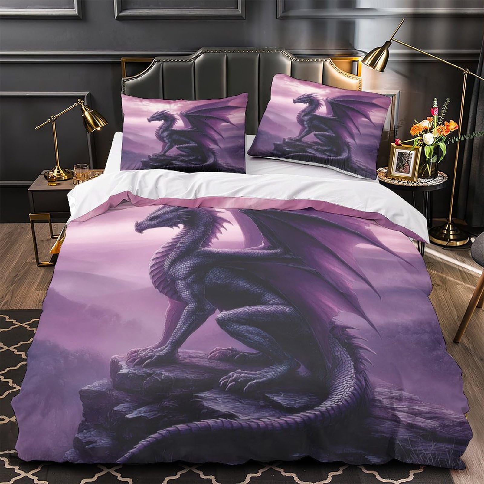 Housse de couette papillon violet haute densité super douce 260x220