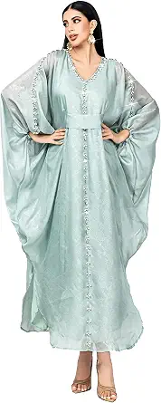 Qianliniuinc Women Abaya Arabic Maxi Dress - Plus Size Loose Cocktail Party Gown Black