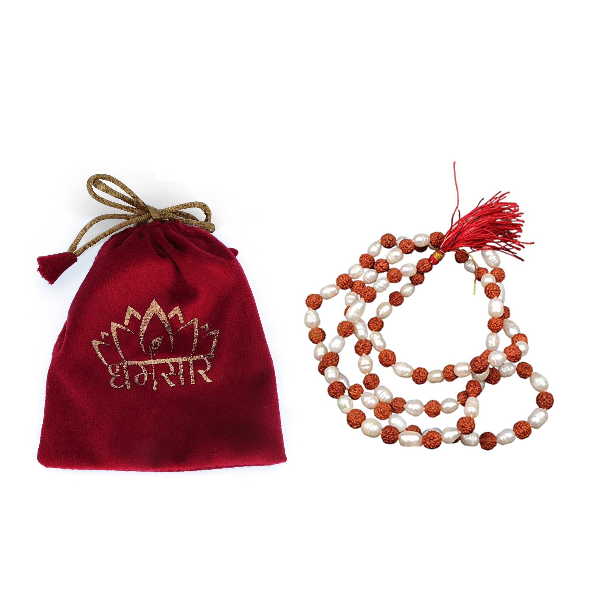 Dharmsaar Natural Rudraksha Moti Mala for Men and Women, Original 108 Moti Rudraksha Japa Mala-image-14