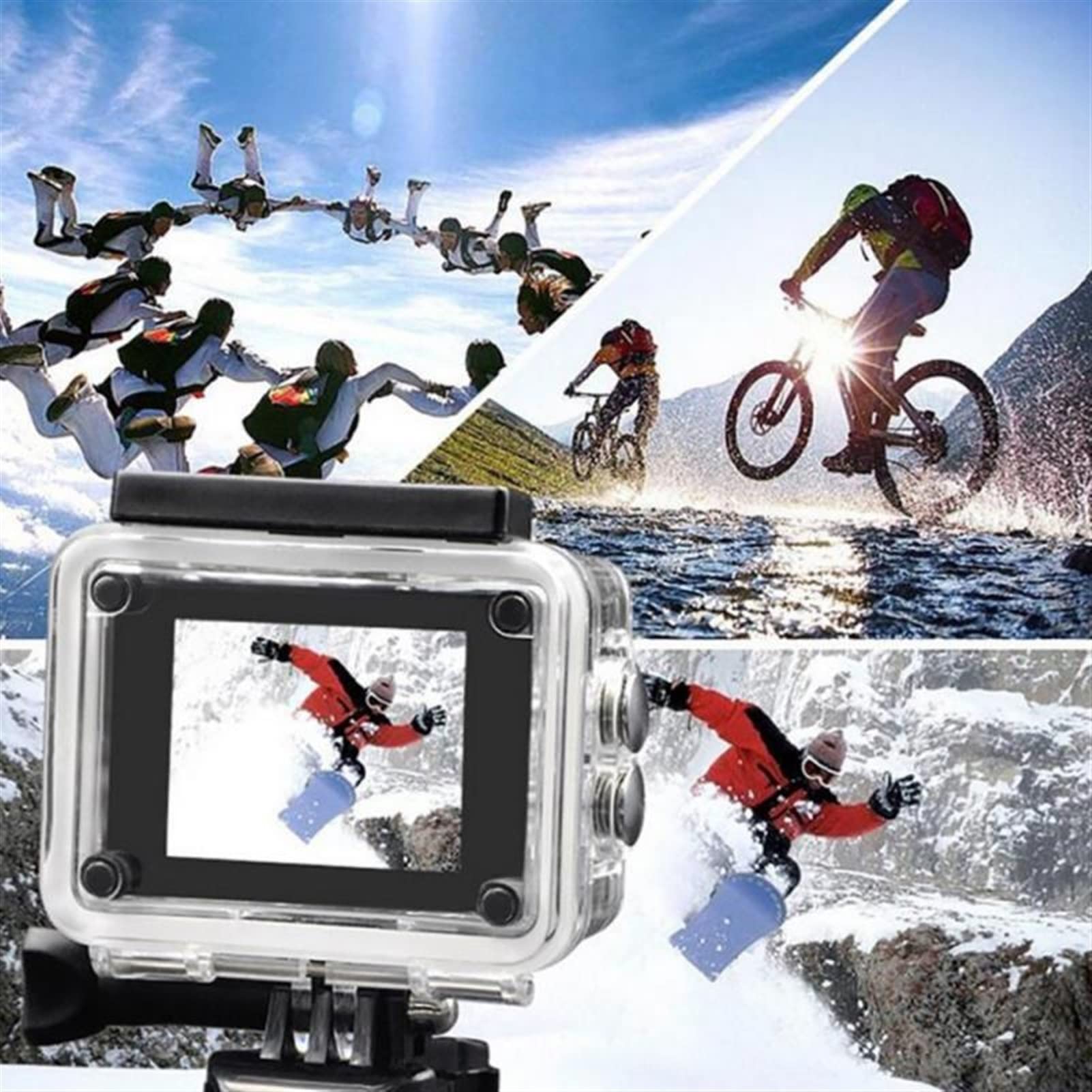 Go pro HD 1080p 32 GB. Fotocamera d'azione all'aperto, telecamera videocamera mini fotocamera impermeabile subacquea, fotocamera grandangolare da 140 gradi (Color : 02, Size : M)