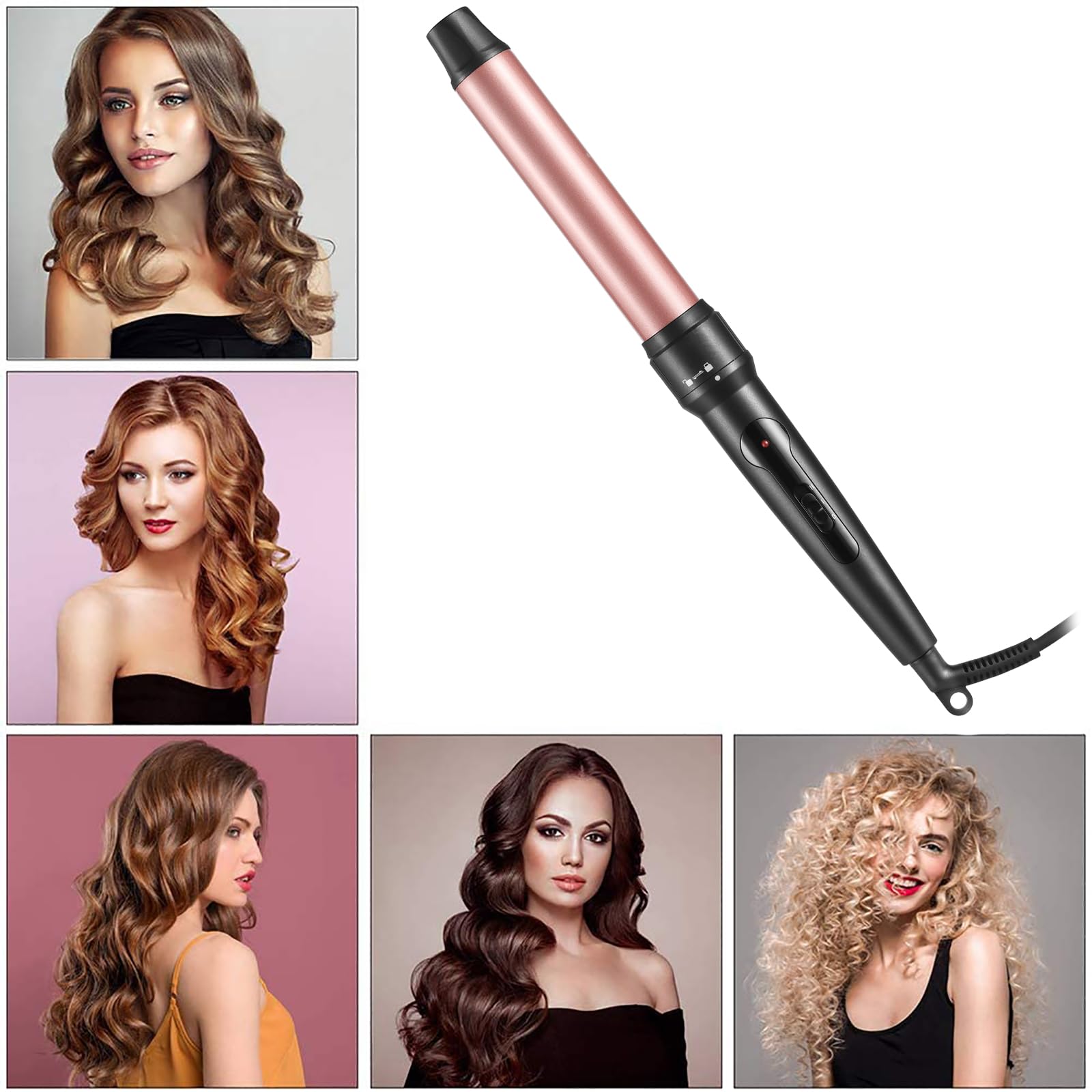 3 in 1 Curling Wand Set with Ceramic Barrel and Interchangeable Attachments