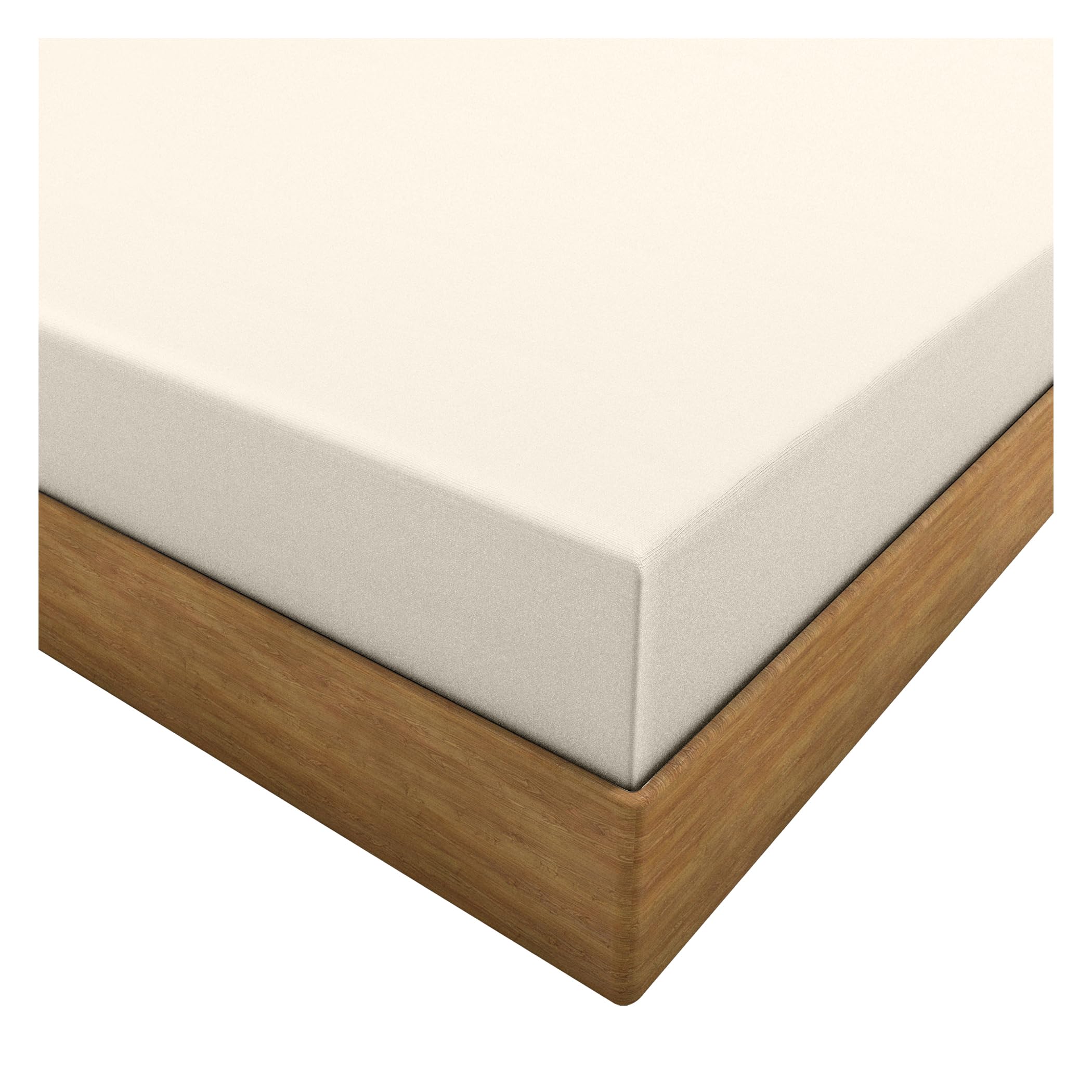 Home Ace Cream King Size Fitted Sheets - 152Cm X 198Cm - Poly Cotton Kingsize Fitted Bed Sheets