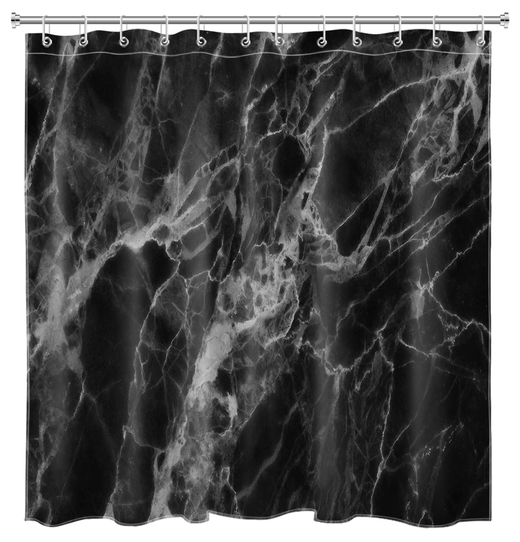 Duschvorhang Marmor-Design – 183 X 183 Cm, Wasserdichtes Polyester, Inkl. 12 Kunststoffhaken, Maschinenwaschbar