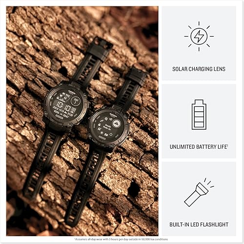 Miniatura 3 de Garmin Instinct 3 Tactical Edition, 1.772 in, pantalla con carga solar, resistente reloj inteligente GPS para exteriores