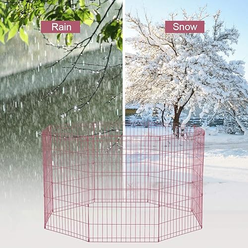 Vista 61 de BestPet - Corralito plegable de metal para perros, para interiores y exteriores, 8 paneles de 24 pulgadas Negro