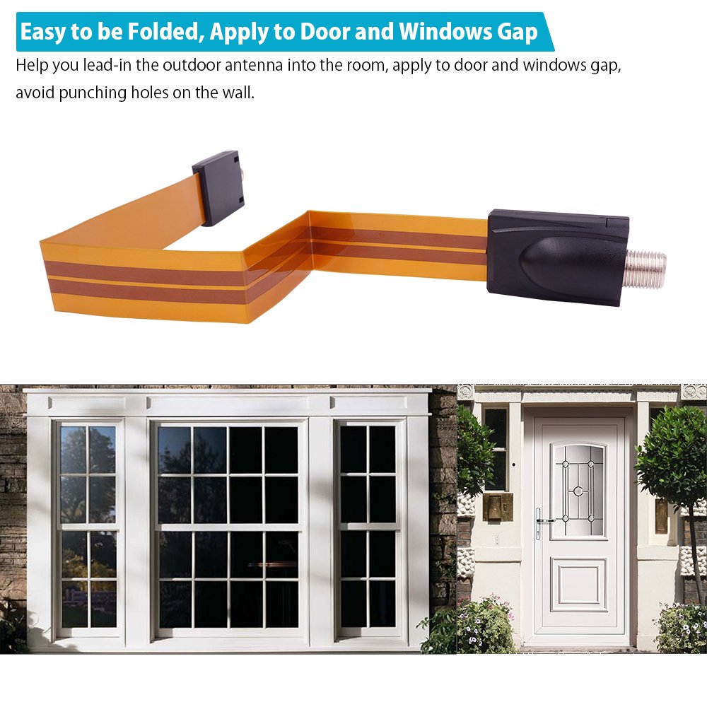 80% Off Discount Fancasee (Ultra-Thin) Flat Coaxial Cable F Female to F Female Plug Jack Connector Adapter Coax Cable for Digital Audio Video TV Satellite Door Windows Outdoor Cable Wire Antenna Lead-in Indoor