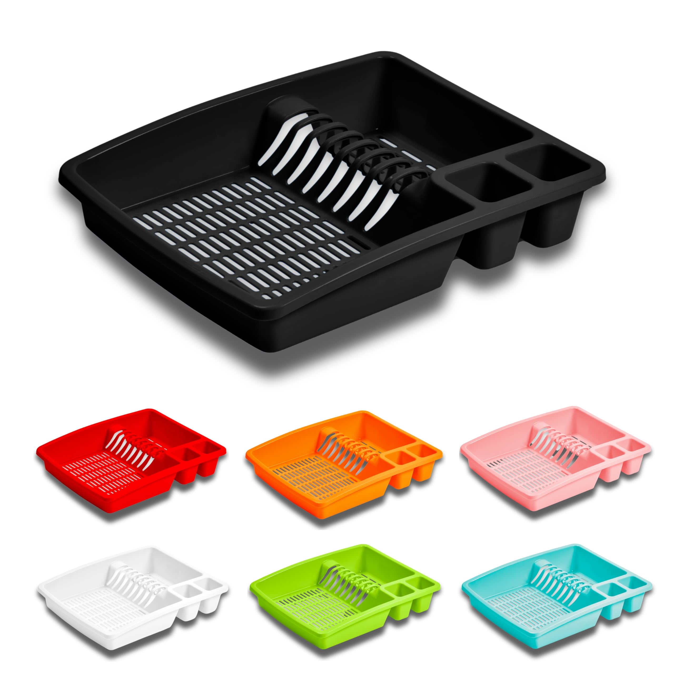 Buzztrove - Large Size Premium Dish Drainer Rack – Multi-Color Sink Drainer, Draining Board Rack, Dish Drying Rack for Efficient Kitchen Organization