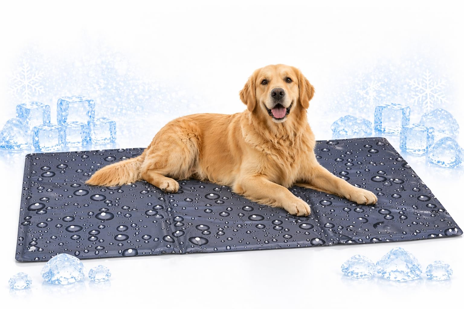 Flamingo Manta refrescante para Perros - Ideal como Alternativa Piscina Perros - Drop Gris XL - 100x60x0,6 cm - Impermeable - Plegable - Gel Seguro