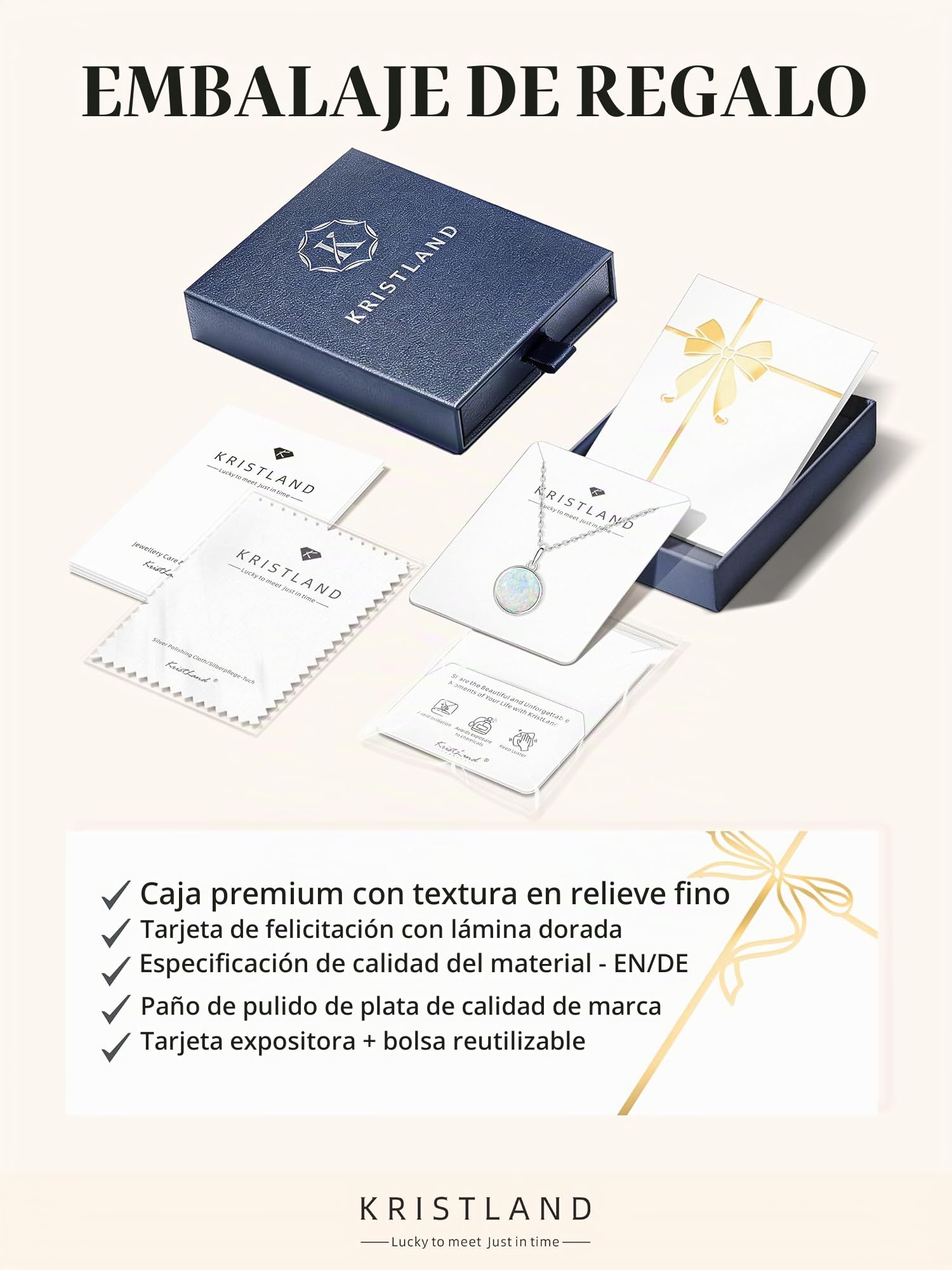 Collar de Ópalo Redondo S925 Chapado en Oro Blanco para Mujer Con Circona y Cadena Ajustable - Regalo de Cumpleaños