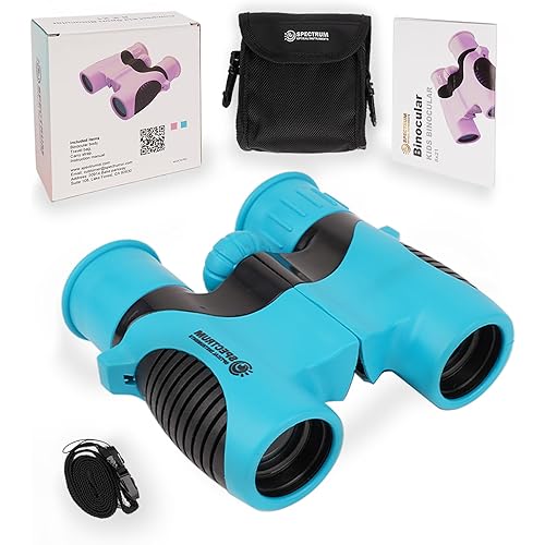 SpectrumOI Binocular for Kids,8x21 Kid Binoculars, Binoculars for Kids 8-12, Toy Binoculars for Kids 5-7, Blue Binocular