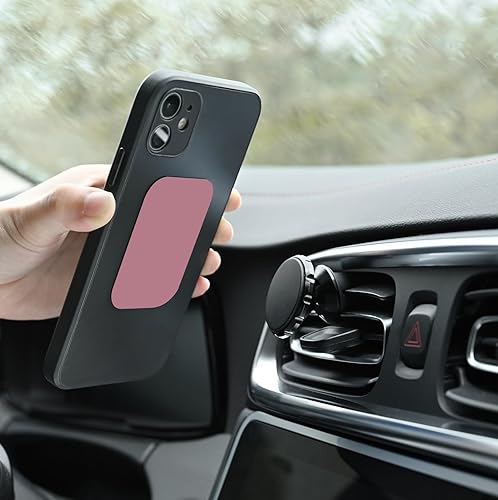 Miniatura 4 de Imanes de teléfono para la parte posterior del teléfono, placas de metal universales, 2 rectangulares y 2 redondos con adhesivo, imanes de teléfono