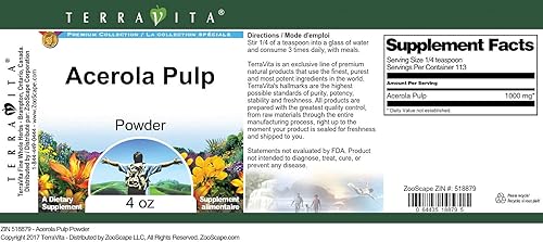 Miniatura 4 de TerraVita Acerola Pulp Powder (4 oz, ZIN 518879)