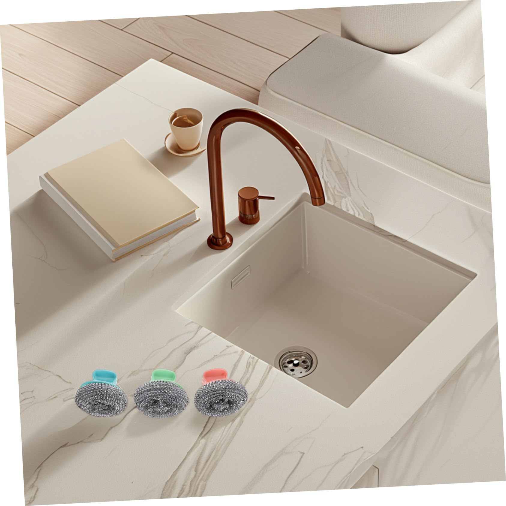 30 Piezas Estropajo de Acero Inoxidable con Mango Desmontable para Limpieza de Ollas y Sartenes Resistente y Ergonómico para Cocina Doméstica y Profesional Paquete de Unidades