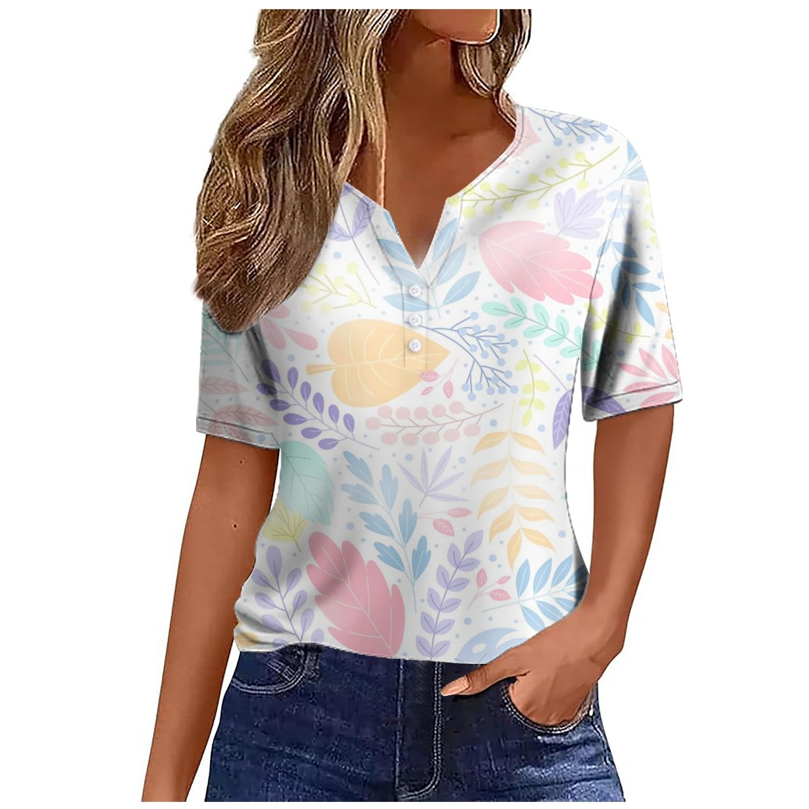 Generic Camisetas Esqueleto Mujer y Holgada con Cuello en V Informal Estampada a la Moda de Verano para Mujer Camiseta Mujer Cisne